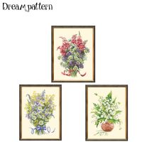 ❈ Lily of the Valley daisy cross stitch package 18ct 14ct 11ct light yellow cloth cotton thread embroidery DIY handmade needlework