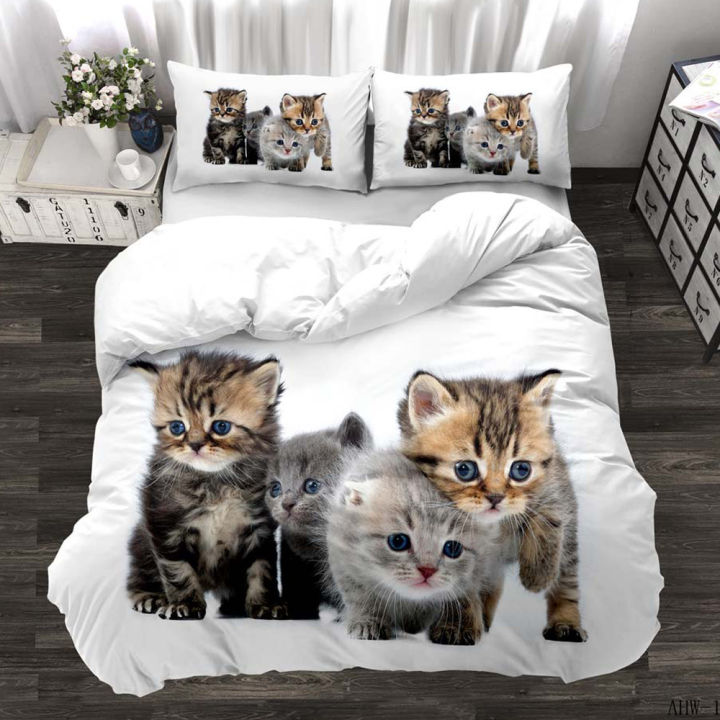 3d-digital-printing-23pc-animal-cat-pattern-quilt-cover-pillowcase-double-bed-set-sheet-cover-quilt-soft-microfiber-bedding-set