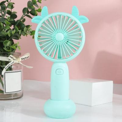 【Old 7 s electric fan】Usb ชาร์จพัดลมมินิแบบมือถือปรับได้2สปีด,พัดลมไฟฟ้าลายการ์ตูนกวางพร้อมไฟเงียบสำหรับเดินทางระบายความร้อนกลางแจ้งTH