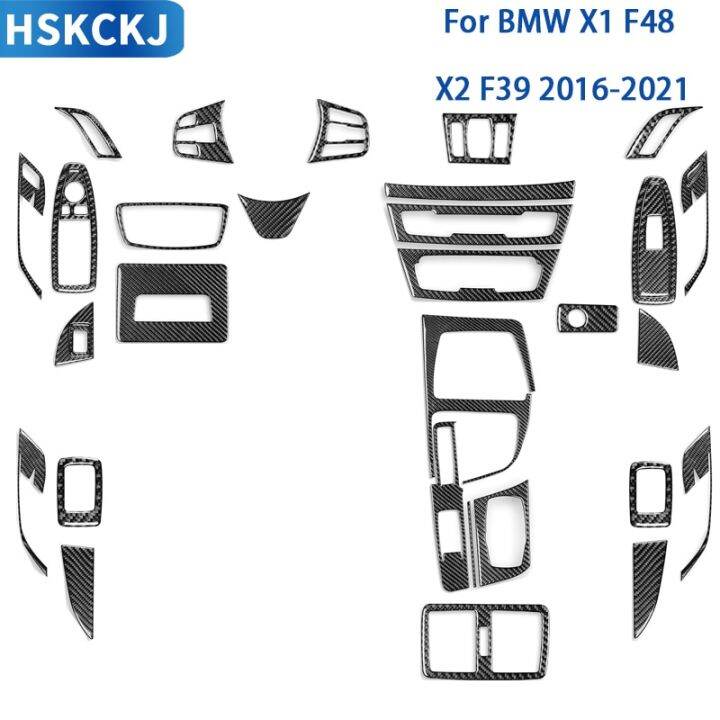 ชุดเครื่องปรับอากาศในรถ-bmw-f39-x2-x1-f48-2016-2021รถคาร์บอนไฟเบอร์อุปกรณ์ตกแต่งภายในชุดแผงควบคุม-cd-ตกแต่งอย่างมีสไตล์