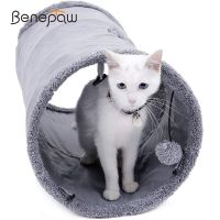 Benepaw Quality Collapsible Cat Tunnel Crinkle Durable Suede Kitten Toys Play Indoor Hideaway With Ball Peek Hole Easy To Carry