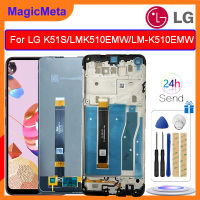 MagicMeta จอแอลซีดีไอพีเอซต้นฉบับสำหรับ LG K51S แผงสัมผัสหน้าจอ LCD LMK510EMW อะไหล่หน้าจอดิจิตอลพร้อมกรอบสำหรับ K51s LG