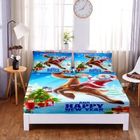 Cute Dog Digital Printed 3pc Polyester Fitted Sheet Mattress Cover Four Corners with Elastic Band Bed Sheet Pillowcase