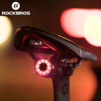 ROCKBROS จักรยานไฟท้าย Type-C ชาร์จกันน้ำ Tailight วงเล็บคู่7สีขี่จักรยานแสงโคมไฟอุปกรณ์จักรยาน