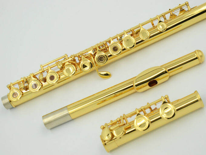 Music Fancier Club Professional Flute Gold Plated Flute Gold Key