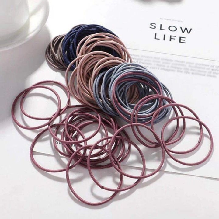 100pcs-mixed-color-korean-version-rubber-band-parent-child-hair-ring-accessories