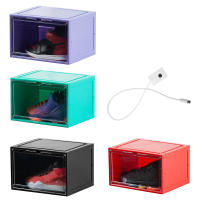 Shoes Boxes Storage box Voice Control LED Sneaker Box Magnetic Side Open Box Display Case Organizer Clear Plastic Shoe Container