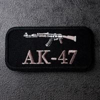 ขนาด AK-47: 10X5.0ซม. แพทช์เย็บปักถักร้อยสำหรับเสื้อยืดรีดบนลายเส้นสติกเกอร์เสื้อผ้าเย็บบนป้าย