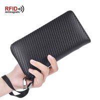 New Business Mens Wallet Long Zipper PU Leather Multi-Functional Anti-Theft Brush Handbag Card Holder Mobile Phone Bag 【OCT】