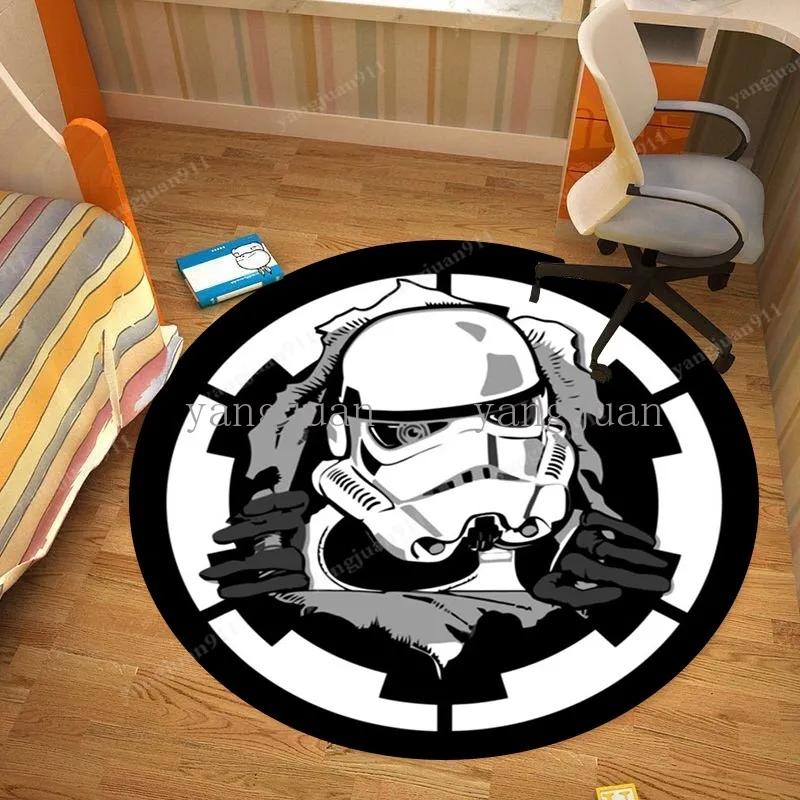 Decorative Mat] Customized Star Wars Bai Absorbent Brother Round Carpet  Black Samurai Living Room Bedroom Bedside