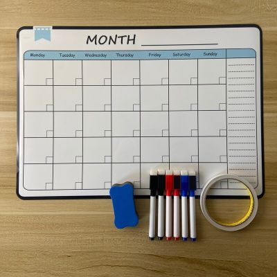 A3 Size Magnetic Weekly Month Planner Soft Whiteboard Dry Erase Calendar Home School Fridge Stickers White Board for Wall