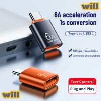 Willbetter 6A ชนิด C เป็น USB 3.0อะแดปเตอร์อะแดปเตอร์ชาร์จเร็วถ่ายโอนข้อมูล OTG ประเภท C หญิงเพื่อ USB ตัวแปลงชายแล็ปทอปแมคบุ๊ค Xiaomi