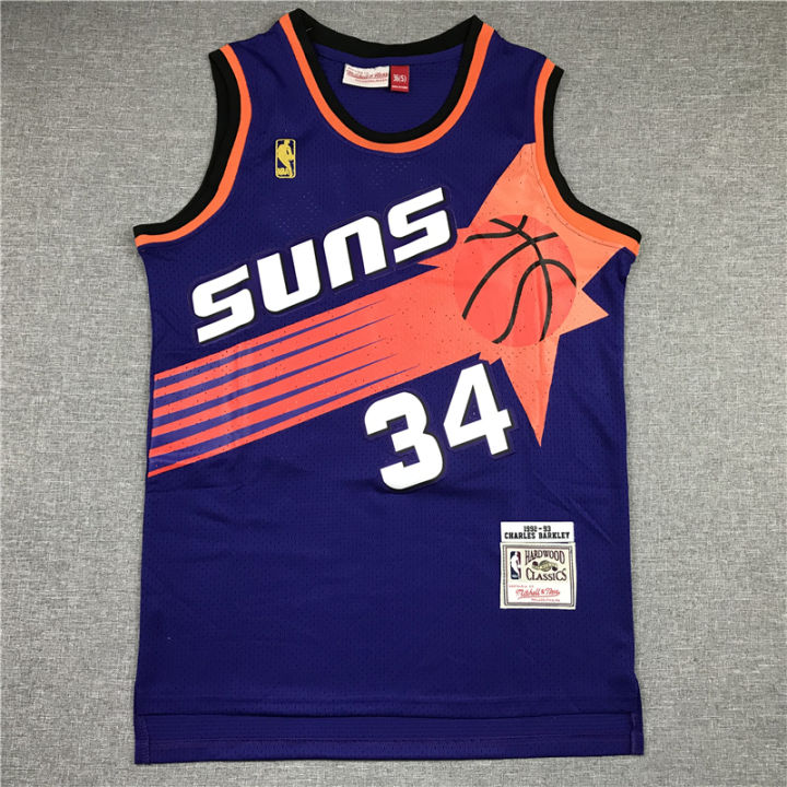 Phoenix Suns #34 Vintage Barkley Champion Jersey Retro NBA Purple