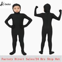 Kids Open Face Zentai Bodysuit Spande Zentai Dancewear Back Zipper Kids Fitness Suit Halloween Costumes