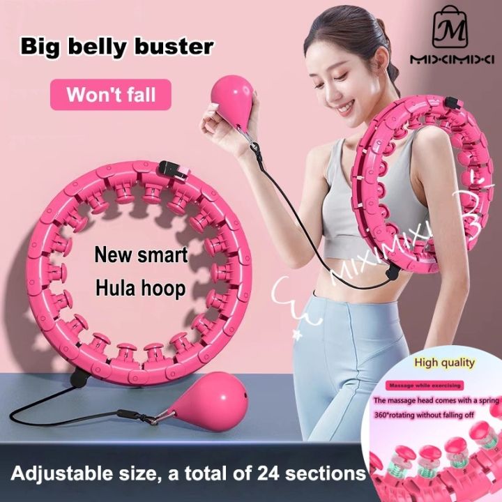 Smart Fitness Hoop Weighted for Exercise, 24 Detachable Knots Abdomen  Fitness Weight Loss Non-Falling Fitness Hoops, Detachable Adjustable Weight