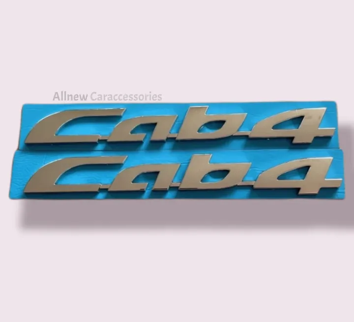 AD.โลโก้ Cab4 สีเงินชุบ ขนาด 2.5 x 22 cm (แพ็ค 2ชิ้น)