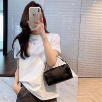 T * He Ro * W  Small New Design Cowhide Pillow Bag with Litchi Pattern Fashion Portable Underarm Small Square Bag