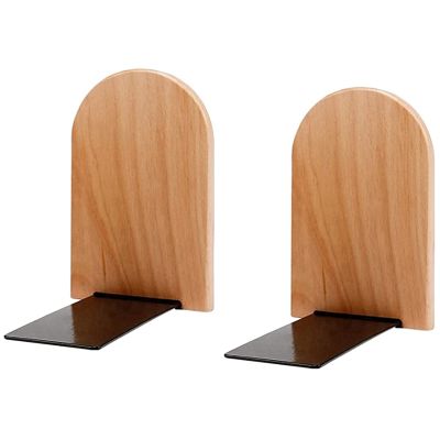 Wooden Bookends Wooden Book Rack Bookshelf Stopper Home Office School Standard Size