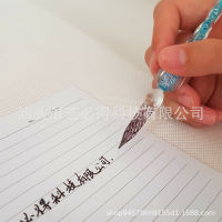 ปากกาน้ำจุ่มลงแก้วคริสตัล Pulpen Kaca หมึกสีปากกาเครื่องเขียนสำหรับนักเรียนเขียนปากกาของขวัญ FdhfyjtFXBFNGG