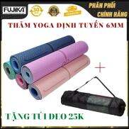 Thảm yoga, thảm tập gym định tuyến tại nhà TPE 2 lớp cao cấp day 6mm