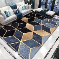 【SALES】 2023 New Nordic Style Waterproof Living Room Carpet Simple Geometric Anti-Slip Bedroom Mat Polyester Soft Warm Hallway Rug