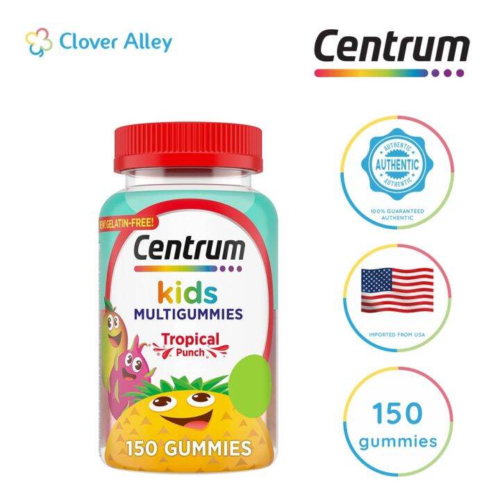 Centrum Kids Multivitamin Gummies, Tropical Punch Flavor, 150 Count (12 ...