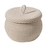 Rope Storage Basket Round Woven Organizer Box with Lid for Tabletop Home Organization and Storage Basket for Napkins Sundries Toys Makeup Snacks Towels Keys usual