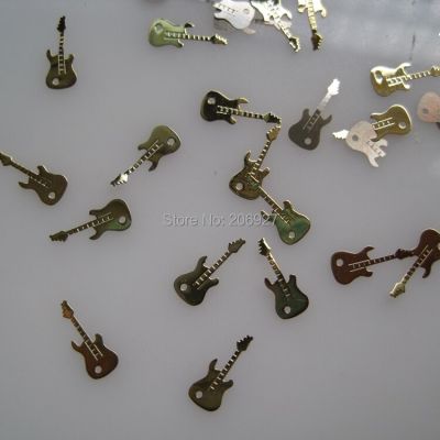 ：《》{“】= MS231-2 100Pcs  Cute Guitar Metal Sticker Nail Art Metal Sticker Nail Art Decoration Non-Adhesive Sticker