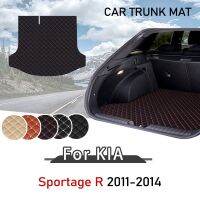 แผ่นรองหนังสำหรับ Kia Sportage R 2011-2014 Alas Bagasi Mobil หนังกันน้ำและทนความร้อนได้เสื่อกระเป๋าหนัง2012 2013