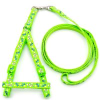 【jw】♂❒❧ Print Adjustable Dog Collar Harness Set Leashes Durable Lead Leash Training Walking Supplies