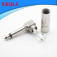 QKKQLA 1/4 Inch 6.35mm 6.5mm male to female L-shape Jack Right Angle Male Mono Plug Connector 90 degree For Guitar Audio adapter