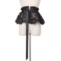 Gothic Lace ดอกไม้ Ruffle Edge Lift Up หญิงเอวรัดตัวเข็มขัดกว้างผู้หญิงแฟชั่น Slimming Waistband Elastic Corsets