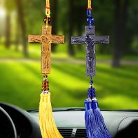 ❖❁ Car Pendant Crystal Jesus Christ Cross Christianity Ornament Auto Rearview Mirror Decoration Interior Accessories Hanging Gifts