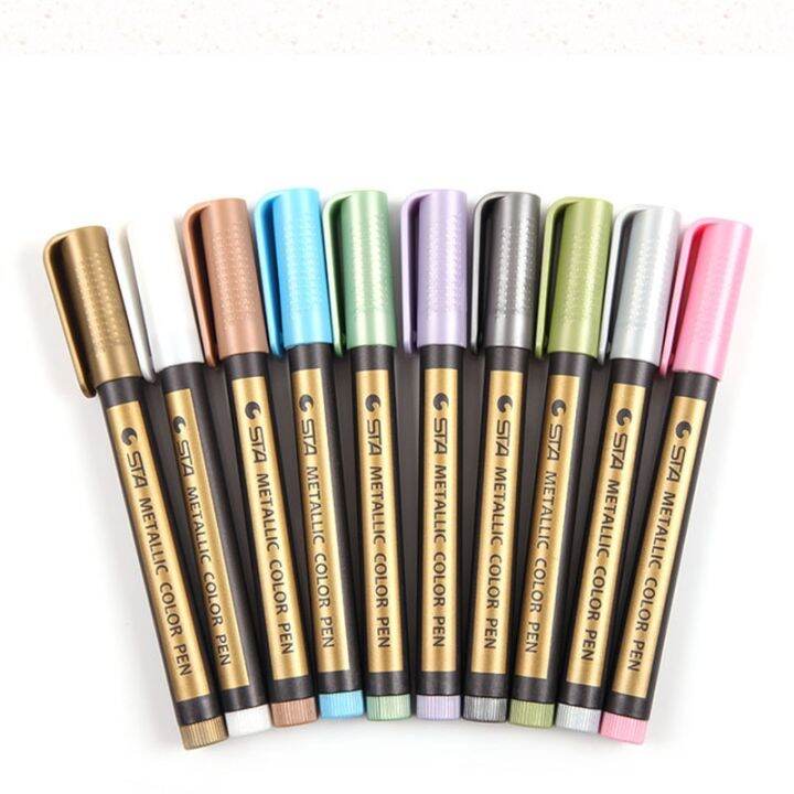 sta-8151-10-colors-water-based-ink-graffiti-and-diy-metallic-color-marker-pen-art-design-supplies