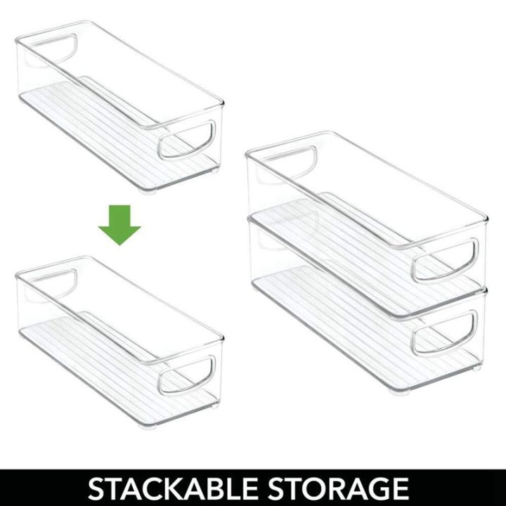 4pcs-stackable-plastic-food-storage-bin-with-handles-for-kitchen-pantry-cabinet-refrigerator-freezer-organizer