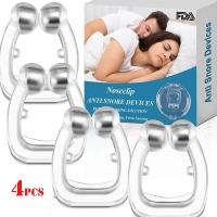 【JH】 1/2/4/6/8/10PCS Silicone Magnetic Anti Snore Stop Snoring Clip Tray Sleeping Aid Apnea Guard Night Device with