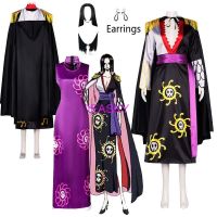 【YP】 Anime Boa Hancock Costume Wigs Cloak Cape Earrings Outfit Show