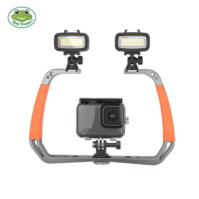 Seafrogs Aluminium Alloy Handheld Diving Rig Bundle with Waterproof LED Lights for Gopro 9 10 11 and DJI Osmo Action Cam - Scuba Accessories for Underwater Camera