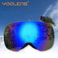 YOOLENS Outdoor Ski Goggles Frameless 100 UV400 Protection Snow Goggles for Men Women Snowboard Double Layers Anti-Fog