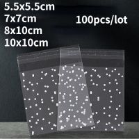 100pcs Valentines Day gift wrapping Transparent Dot Bags Small Ziplock Food Packaging Bags Candy Cookie Ornaments packaging Gift Wrapping  Bags