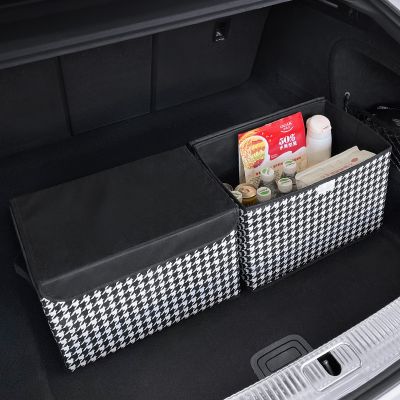 Multipurpose Portable Foldable Trunk Storage Organizer box Case With Lid Auto Interior Stowing Tidying Container Bags w/ handle