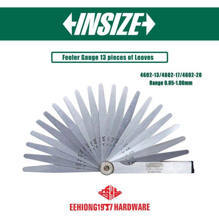 INSIZE 460213 460217 460220 Long Feeler Gauge 20 pieces of Leaves