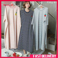 Imixcity ผู้หญิงหลวมลาย Nightdress แขนสั้น H ประเภทรอบคอ Pullover ชุดนอน Nightgown เสื้อลำลองชุดนอน Homewear