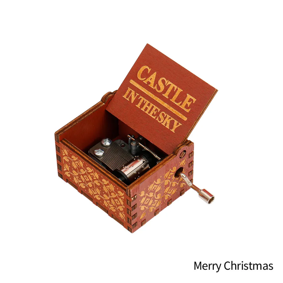 Anime Haikyuu Print Castle In The Sky Music Box Wooden Hand Music Box Kids  Friend Cute Christmas New Year Gift Casket Decoration