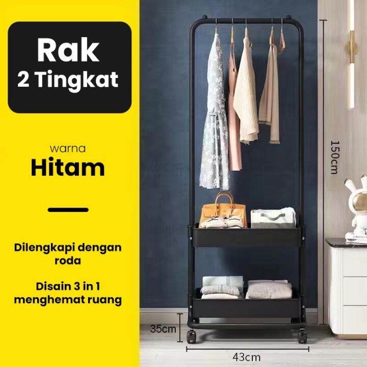 ALEXA RACK / GANTUNGAN BERDIRI DENGAN 2 RAK MINIMALIS DENGAN RODA ...