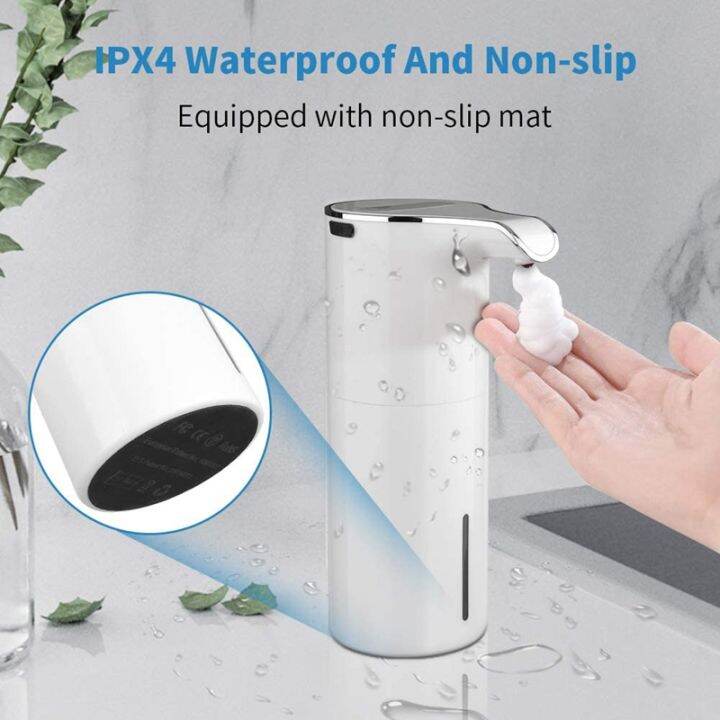 15oz-450ml-automatic-soap-dispenser-touchless-foaming-soap-dispenser-rechargeable-waterproof-foam-soap-pump-dispenser