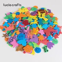 Lucia crafts 100pcs Random Mixed Colors Foam Paper Sticker Children Eva Stickers Educational DIY Scrapbooking Craft H0105 Stickers