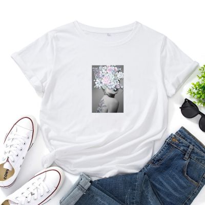 ▣✕◊ Flowers T Short Sleeve Loose Shirts for Fashion 90s Top