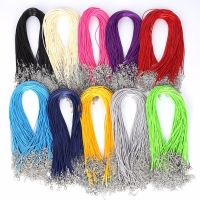 5pcs/lot 1.5mm 2mm Waxed Cotton Adjustable Braided Rope Necklaces amp; Pendant Charms Jewelry Findings Lobster Clasp String Cord