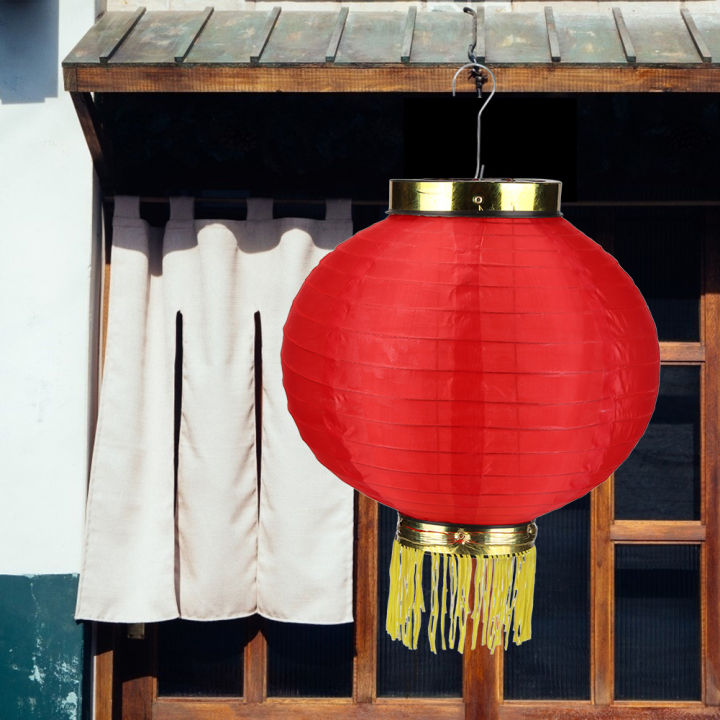 โคมไฟจีนสีแดงมีพู่-โคมไฟสายสำหรับเทศกาลฤดูใบไม้ผลิปีใหม่